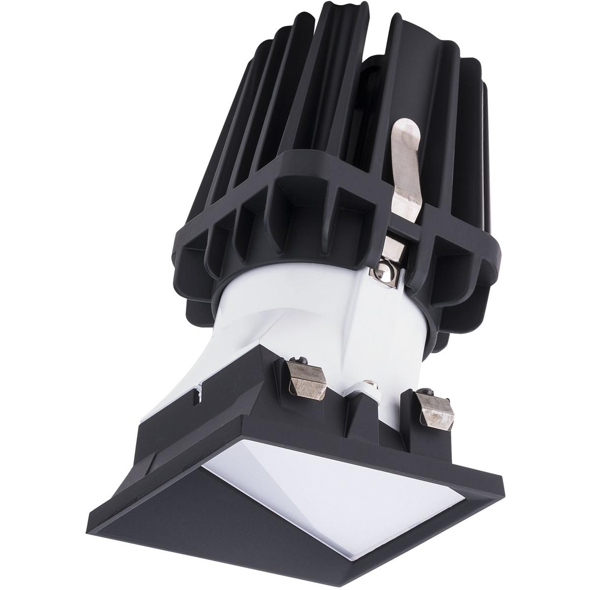 WAC Lighting R4FSWL-935-BK FQ Integrated LED Black Recessed Trim in 3500K, 4" LED