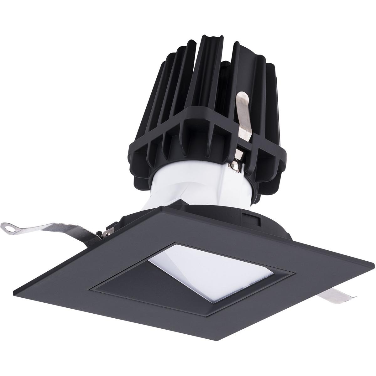 WAC Lighting R4FSWT-935-BK FQ Integrated LED Black Recessed Trim in 3500K, 4" LED