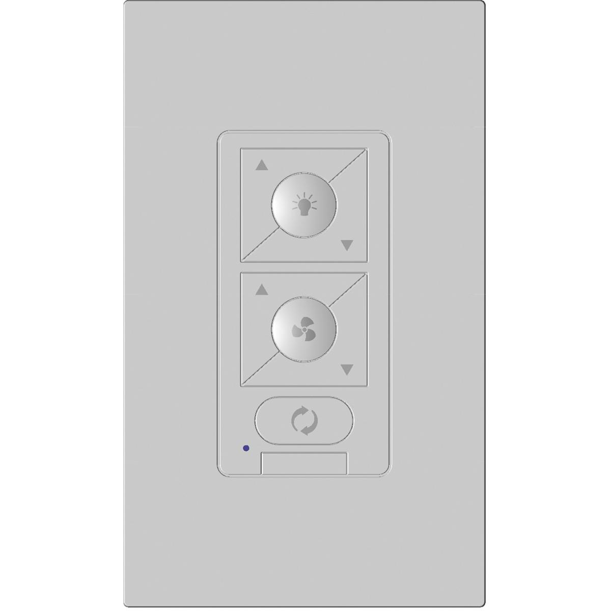 6-Speed Bluetooth Ceiling Fan Wall Control with Single Pole Wallplate in White