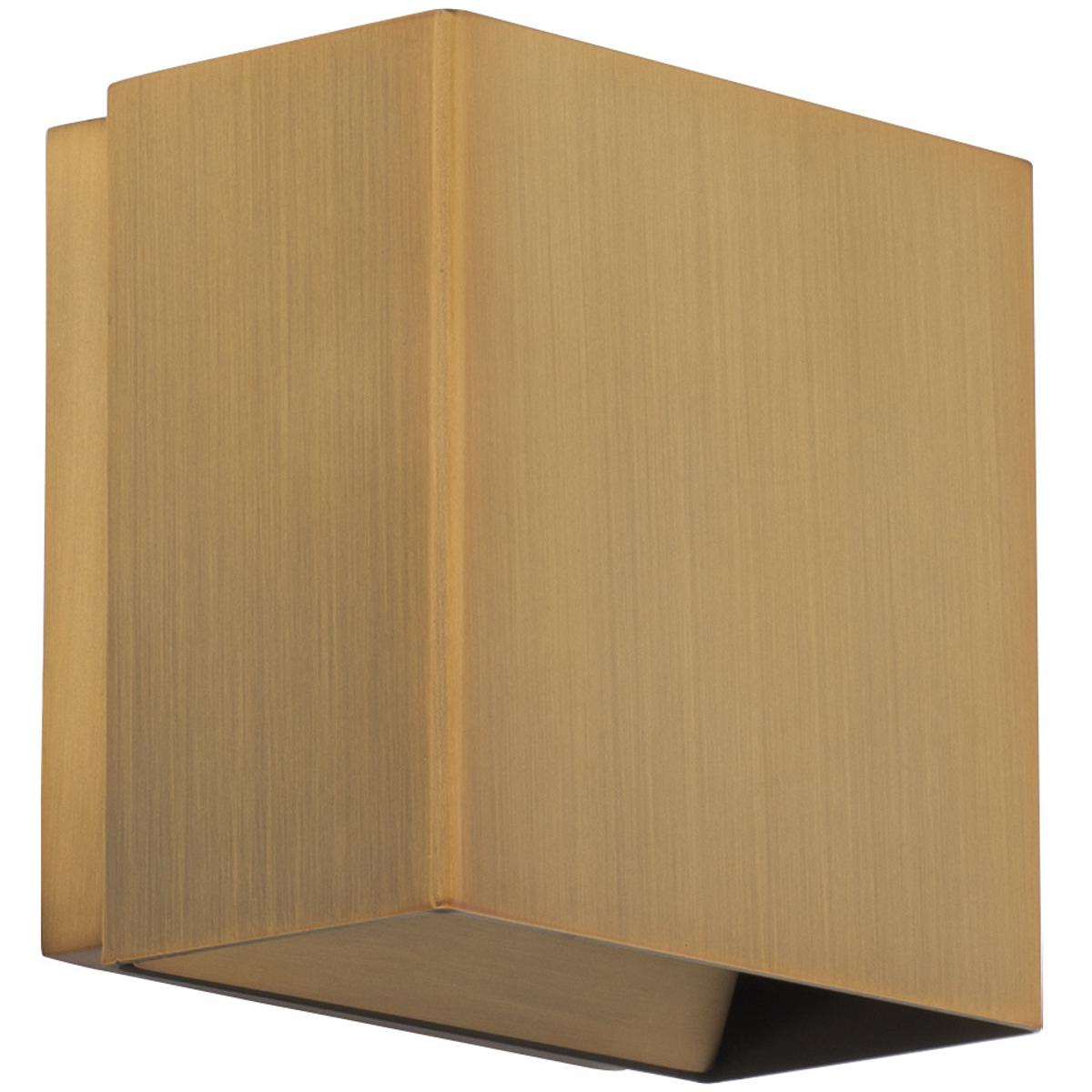 WAC Lighting WS-45105-30-AB Boxi Wall Sconce Wall Light in 3000K, Aged Brass, dweLED