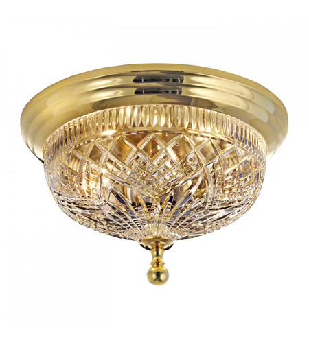 Waterford Crystal 101 519 07 00 Beaumont 2 Light 12 Inch Polished Brass Flush Mount Ceiling Light