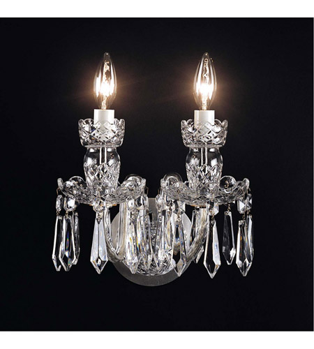 Waterford Crystal 951 000 02 11 Avoca 12 Inch Clear Double Arm Wall Sconce Light - Waterford Crystal Wall Lights Uk