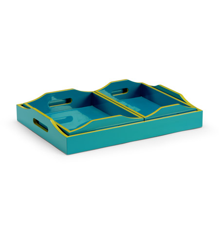 teal lacquer tray