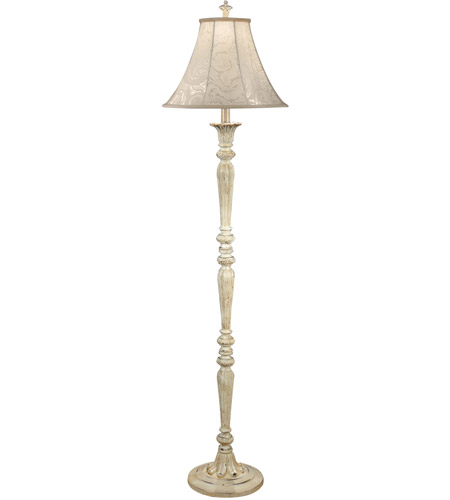Wood Floor Lamp In Distressed White 46811, Distressed Wood Floor Lamps