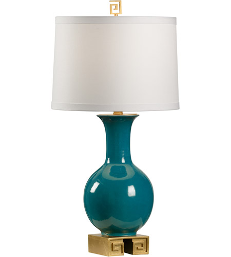 teal and gold lamp