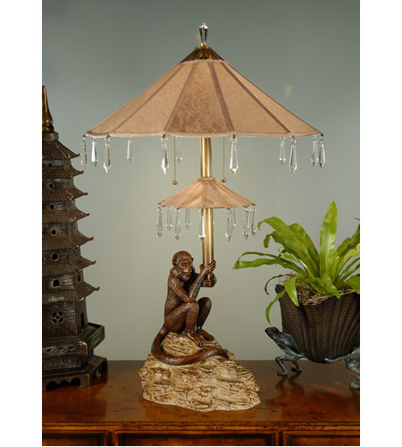 Wildwood Well Covered Monkey Table Lamp 
