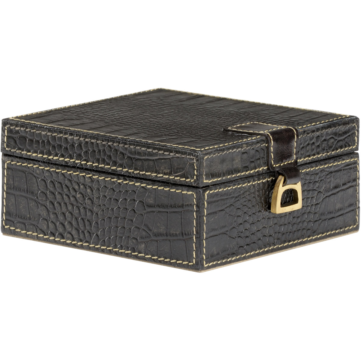 Wildwood 302214 Wildwood 6 inch Black Crocodile Box
