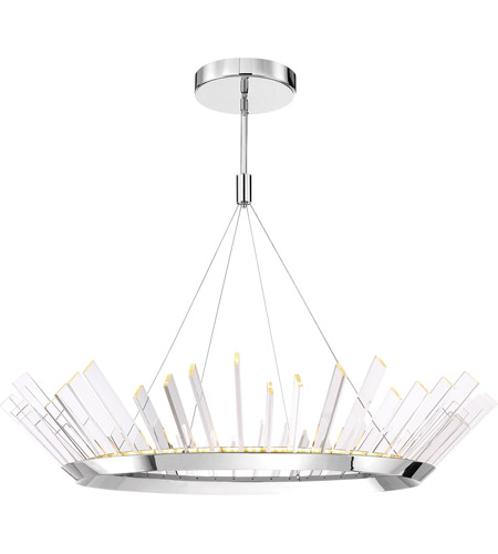 Zeev Lighting CD10154/LED/SS Halo LED 47 inch Stainless Steel with Acrylic Sheets Chandelier Ceiling Light photo