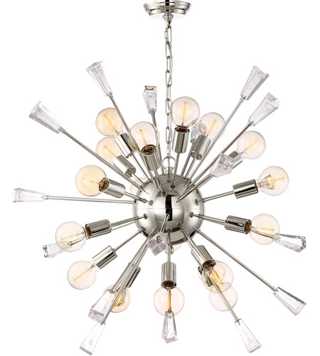 Zeev Lighting CD10167/18/PN Muse 18 Light 35 inch Polished Nickel with Glass Cubes Chandelier Ceiling Light