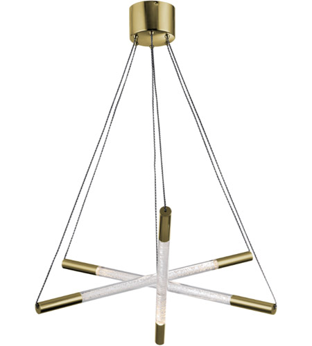 Zeev Lighting CD10235/LED/GB Empire LED 28 inch Golden Brass with Seeded Acrylic Chandelier Ceiling Light