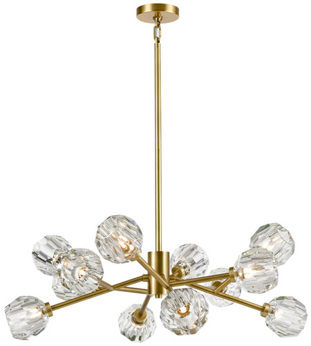 Zeev Lighting CD10309/12/AGB Parisian LED 35 inch Aged Brass Chandelier Ceiling Light 