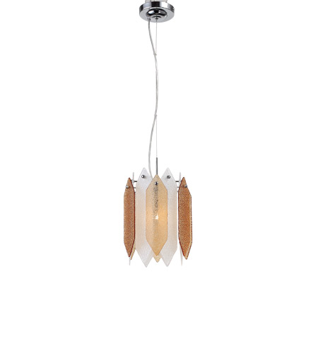 Zeev Lighting MP40026/1/CH-ABF Stratus 1 Light 9 inch Chrome Frame Amber and Frosted Glass Mini Pendant Ceiling Light photo