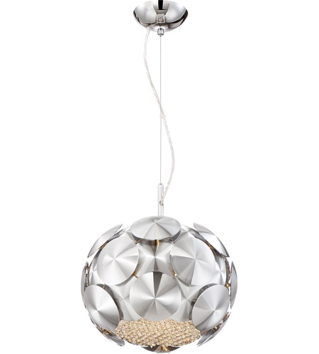 Zeev Lighting P30072/3/CH Crown 3 Light 12 inch Chrome with Crystal Pendant Ceiling Light