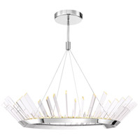 Zeev Lighting CD10154/LED/SS Halo LED 47 inch Stainless Steel with Acrylic Sheets Chandelier Ceiling Light photo thumbnail
