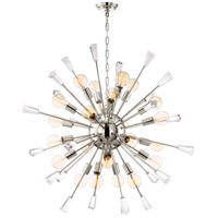 Zeev Lighting CD10166/24/PN Muse 24 Light 40 inch Polished Nickel with Glass Cubes Chandelier Ceiling Light thumb