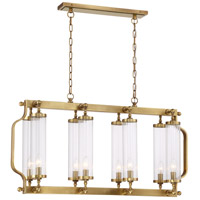 Zeev Lighting CD10227/8/AGB Regis 8 Light 10 inch Aged Brass with Fluted Glass Chandelier Ceiling Light thumb