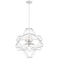 Zeev Lighting CD10231/6/SW-SL Unity 6 Light 23 inch Satin White Exterior with Silver Leaf Interior Chandelier Ceiling Light thumb