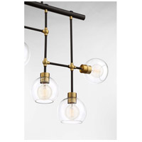 Zeev Lighting CD10291/7/PB+MBK Pierre 7 Light 20 inch Polished Brass and Matte Black with Glass Chandelier Ceiling Light thumb