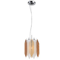 Zeev Lighting MP40026/1/CH-ABF Stratus 1 Light 9 inch Chrome Frame Amber and Frosted Glass Mini Pendant Ceiling Light photo thumbnail