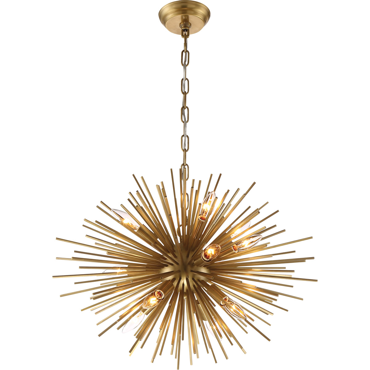 Zeev Lighting CD10158/12/AGB Burst 12 Light 23 inch Aged Brass Chandelier Ceiling Light