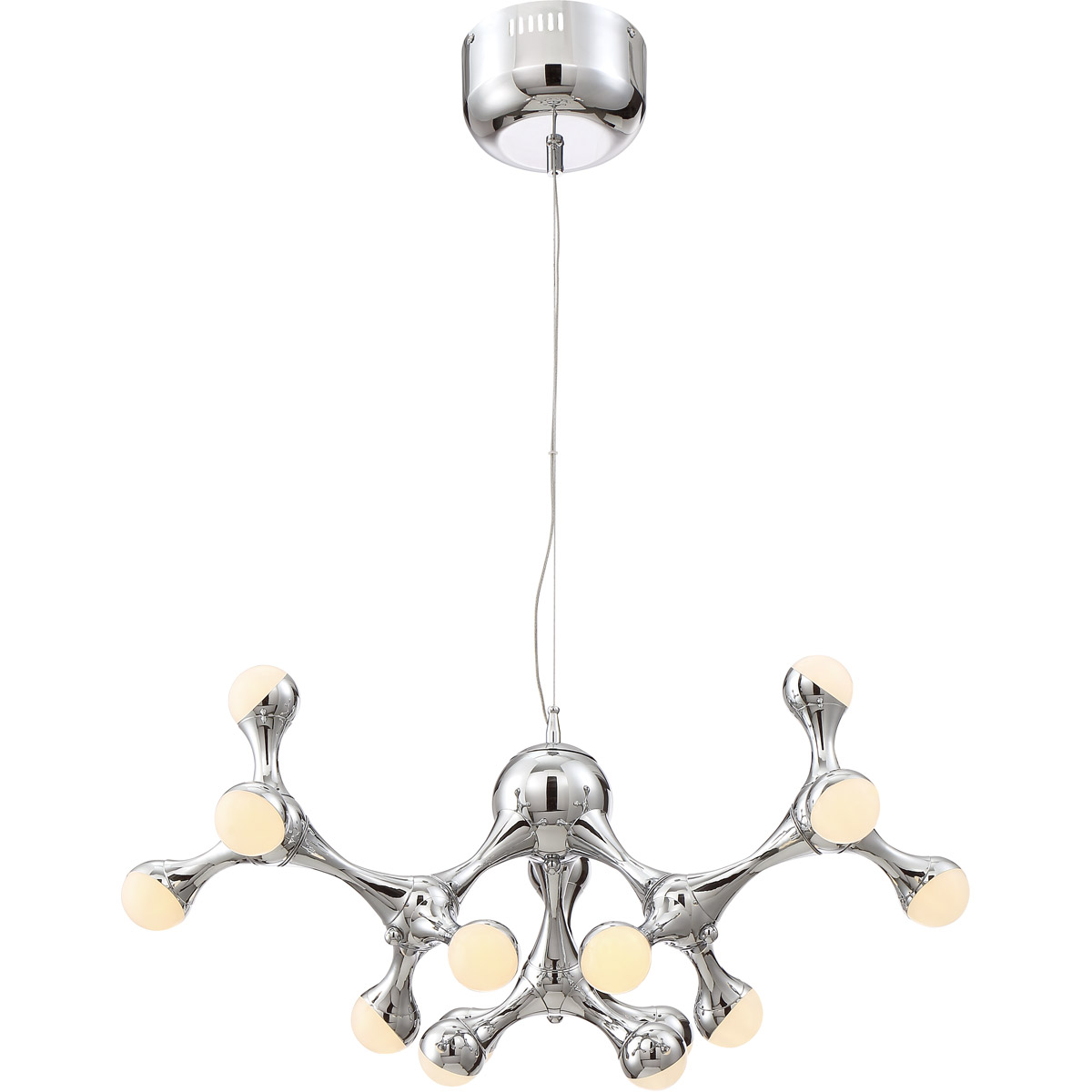 Zeev Lighting CD10196/LED/CH Molecule LED 28 inch Chrome with Acrylic Shade Chandelier Ceiling Light