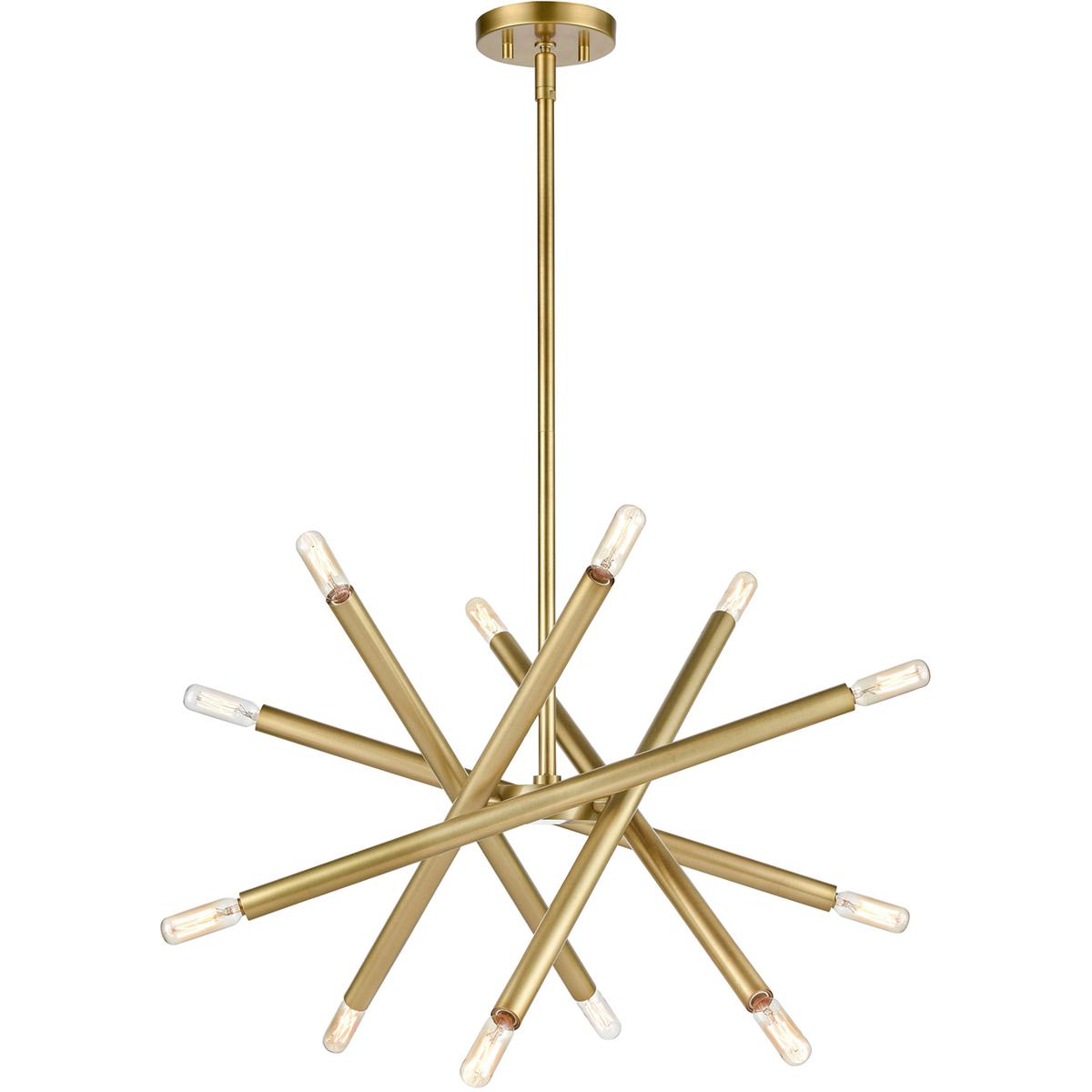 Zeev Lighting CD10388/12/AGB Mandelorian 12 Light 21 inch Aged Brass Sputnik Chandelier Ceiling Light
