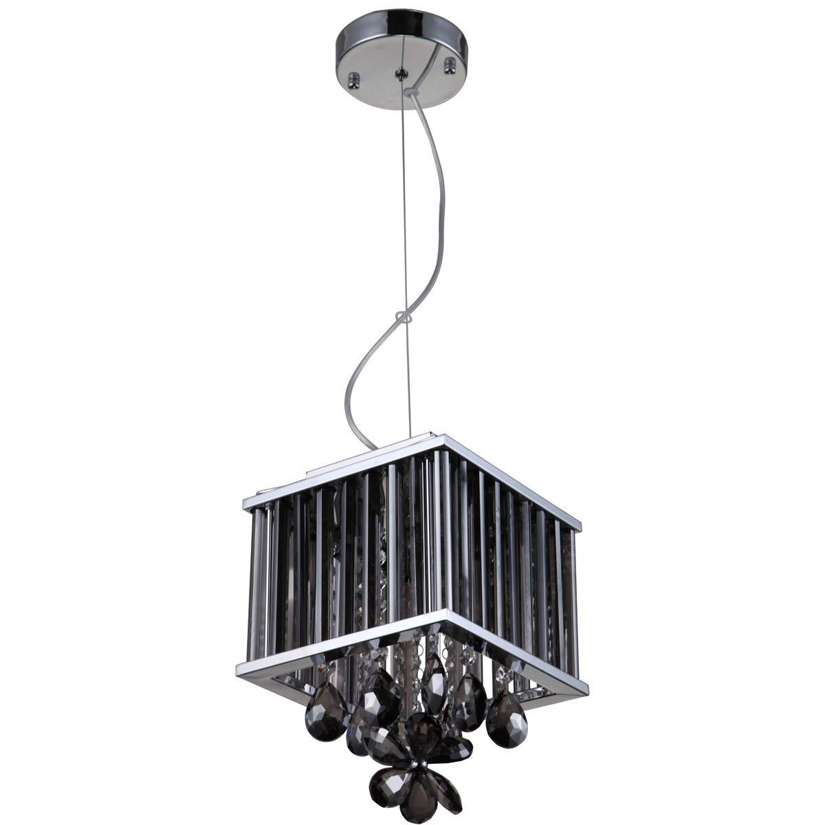 Zeev Lighting MP40020/4/CH-SM Easton 4 Light 8 inch Chrome with Smoke Crystal Mini Pendant Ceiling Light