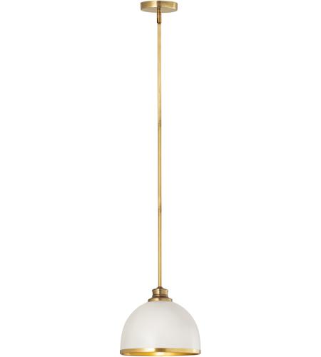 Z-Lite 1004P10-MW-RB Landry 1 Light 10 inch Matte White/Rubbed Brass Pendant Ceiling Light in Matte White and Rubbed Brass