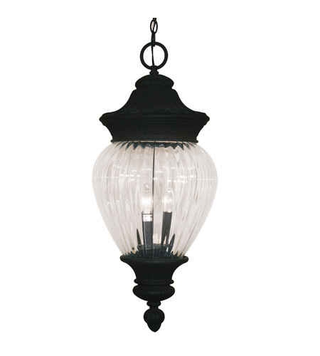 Devonshire 3 Light Outdoor Pendants/Chandeliers in Black 1176CH BK