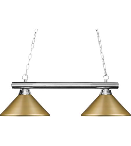 Z Lite 155 2ch Msg Sharp Shooter 2 Light 42 Inch Chrome Island Billiard Ceiling Light In Satin Gold Steel