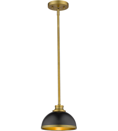 black and brass mini pendant light