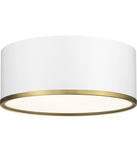 Z-Lite 2303F3-MW-RB Arlo 3 Light 16 inch Matte White/Rubbed Brass Flush Mount Ceiling Light in Matte White and Rubbed Brass