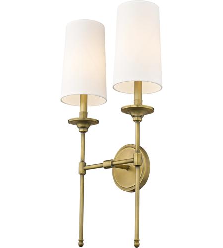 Z-Lite 3033-2S-RB Emily 2 Light 14 inch Rubbed Brass Wall Sconce Wall Light
