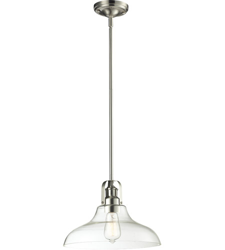 Z-Lite 320-13MP-BN Forge 1 Light 13 inch Brushed Nickel Pendant Ceiling Light in 4.15