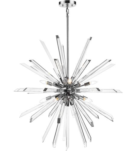 Z Lite 4003 10ch Burst 10 Light 42 Inch Chrome Chandelier Ceiling Light In 84