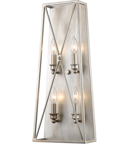 Z Lite 447 4s As Trestle 4 Light 10 Inch Antique Silver Wall Sconce Wall Light