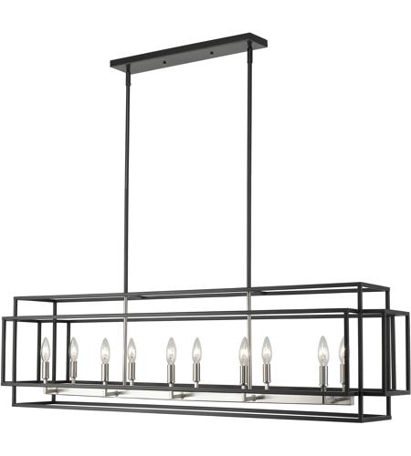 Z Lite 454 54l Bk Bn Titania 10 Light 54 Inch Black And Brushed Nickel Island Billiard Ceiling Light