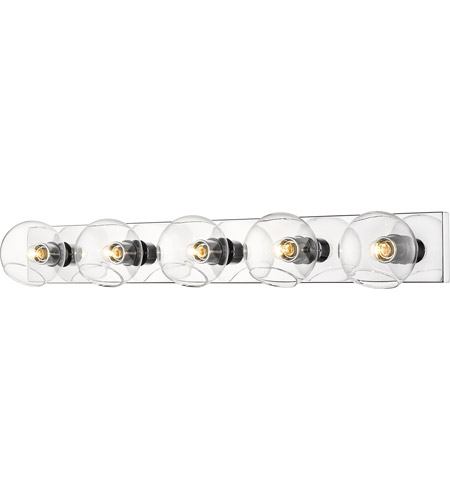 Z-Lite 455-5V-CH Marquee 5 Light 40 inch Chrome Wall Sconce Wall Light in 6.93 455-5V-CH_AT_5.jpg