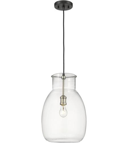 Z Lite 476p Mb Bn Bella 1 Light 12 Inch Matte Black And Brushed Nickel Pendant Ceiling Light