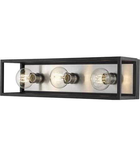 Z Lite 480 3v Mb Bn Kube 3 Light 24 Inch Matte Black And Brushed Nickel Vanity Light Wall Light