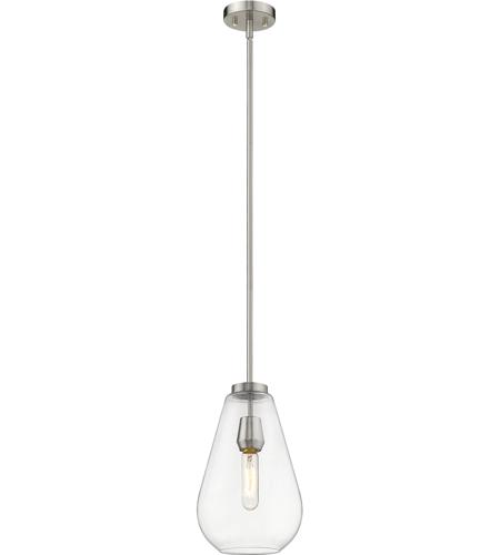 Brushed Nickel Finish with Clear Glass 8 Inches Wide by 11.75 Inches High Z-Lite 488P8-BN Ayra 1 Light Pendant in Urban Style