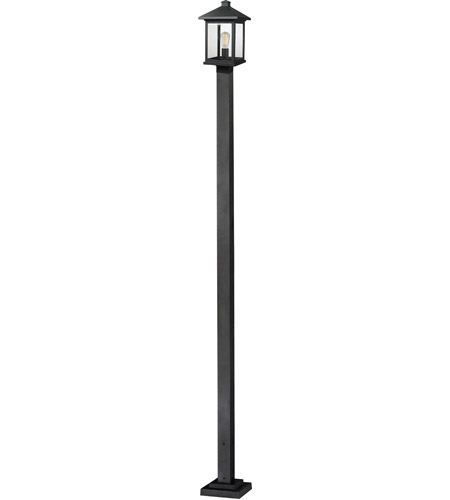 Z-Lite 531PHBS-536P-BK Portland 1 Light 112 inch Black Outdoor Post Mounted Fixture in Clear Beveled Glass, 15.44