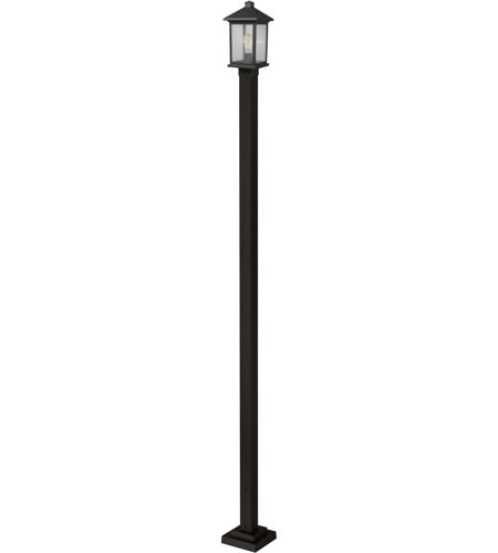 Z-Lite 531PHMS-536P-ORB Portland 1 Light 109 inch Oil Rubbed Bronze Outdoor Post Mounted Fixture in Clear Seedy Glass, 13.5
