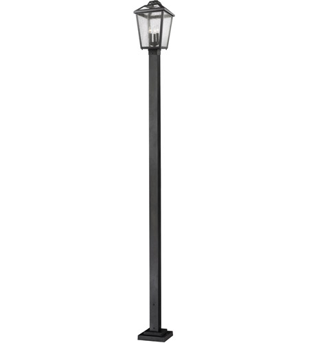 Z-Lite 539PHBS-536P-BK Bayland 3 Light 114 inch Black Outdoor Post Mounted Fixture in 18.15