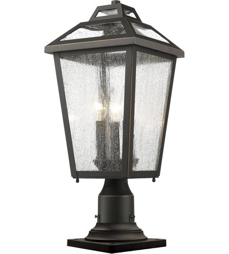 Z-Lite 539PHMR-533PM-ORB Bayland 3 Light 20 inch Oil Rubbed Bronze Outdoor Pier Mounted Fixture in 6.37