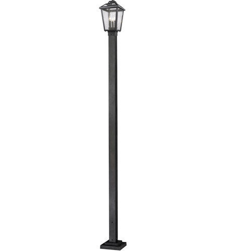 Z-Lite 539PHMS-536P-BK Bayland 3 Light 111 inch Black Outdoor Post Mounted Fixture in 15.29