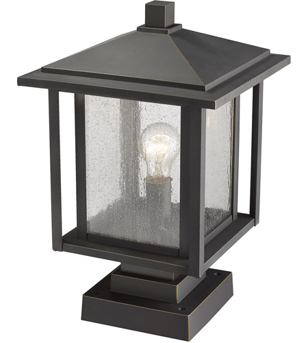 Z-Lite 554PHBS-SQPM-ORB Aspen 1 Light 18 inch Oil Rubbed Bronze Outdoor Pier Mounted Fixture 554PHBS-SQPM-ORB_AT_5.jpg