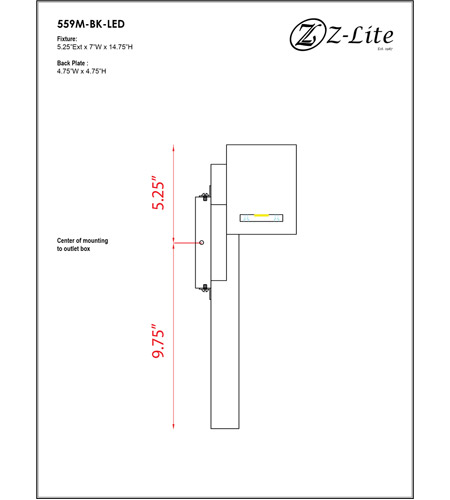 Z-Lite 559M-BK-LED Amador LED 15 inch Black Outdoor Wall Sconce 559M-BK-LED_BP_9.jpg