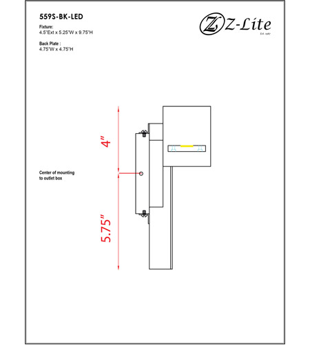 Z-Lite 559S-BK-LED Amador LED 10 inch Black Outdoor Wall Sconce 559S-BK-LED_BP_9.jpg