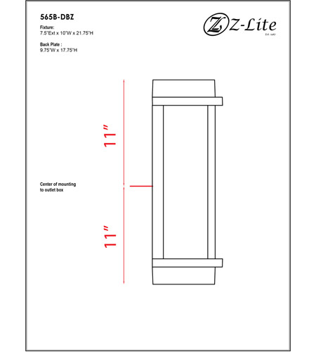 Z-Lite 565B-DBZ Fallow 2 Light 22 inch Deep Bronze Outdoor Wall Sconce 565B-DBZ_BP_9.jpg